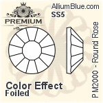 PREMIUM Round Rose Flat Back (PM2000) SS16 - Color Effect With Foiling