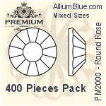 PREMIUM Round Rose Flat Back (PM2000) SS30 - Color With Foiling