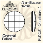プレミアム Chessboard Circle Flat Back (PM2035) 14mm - クリスタル 裏面フォイル