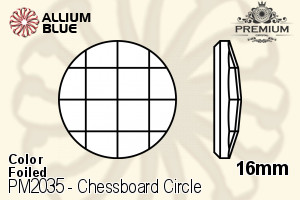 PREMIUM CRYSTAL Chessboard Circle Flat Back 16mm Sapphire F