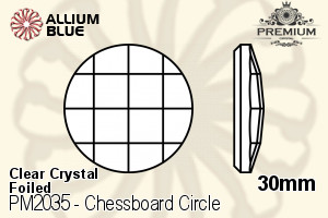 PREMIUM CRYSTAL Chessboard Circle Flat Back 30mm Crystal F