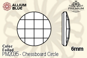 PREMIUM CRYSTAL Chessboard Circle Flat Back 6mm Sapphire F