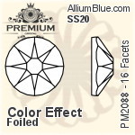 プレミアム 16 Facets ラウンド Flat Back (PM2088) SS20 - カラー Effect 裏面フォイル
