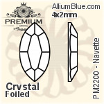 PREMIUM Round Rose Flat Back (PM2000) SS5 - Clear Crystal With Foiling