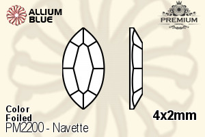 PREMIUM Navette Flat Back (PM2200) 4x2mm - Color With Foiling