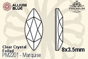PREMIUM CRYSTAL Marquise Flat Back 8x3.5mm Crystal F