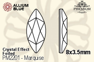 PREMIUM CRYSTAL Marquise Flat Back 8x3.5mm Crystal Aurore Boreale F
