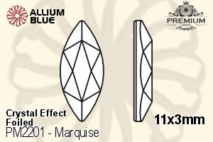 PREMIUM CRYSTAL Marquise Flat Back 11x3mm Crystal Dorado F