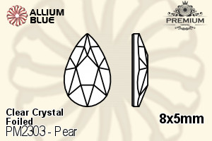 PREMIUM CRYSTAL Pear Flat Back 8x5mm Crystal F