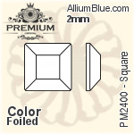 施华洛世奇 经典正方形 平底石 (2483) 10mm - 白色（半涂层） 无水银底