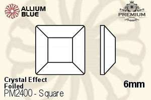 PREMIUM CRYSTAL Square Flat Back 6mm Crystal Aurore Boreale F