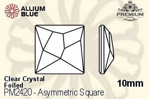 PREMIUM CRYSTAL Asymmetric Square Flat Back 10mm Crystal F