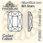 PREMIUM Emerald Cut Flat Back (PM2602) 8x5.5mm - Color With Foiling
