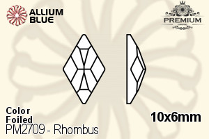 PREMIUM CRYSTAL Rhombus Flat Back 10x6mm Light Rose F