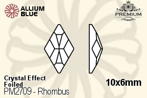 PREMIUM CRYSTAL Rhombus Flat Back 10x6mm Crystal Dorado F