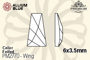 PREMIUM CRYSTAL Wing Flat Back 6x3.5mm Light Topaz F