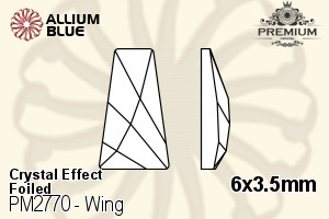 PREMIUM CRYSTAL Wing Flat Back 6x3.5mm Crystal Dorado F