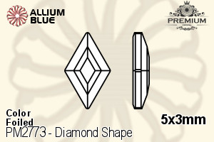 PREMIUM CRYSTAL Diamond Shape Flat Back 5x3mm Light Topaz F