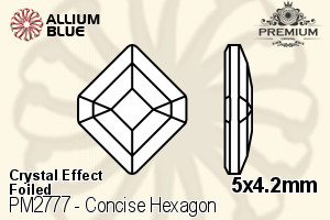 PREMIUM CRYSTAL Concise Hexagon Flat Back 5x4.2mm Crystal Moonlight F