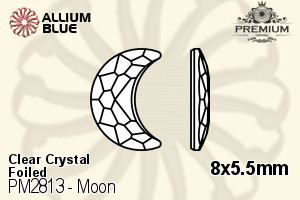 PREMIUM CRYSTAL Moon Flat Back 8x5.5mm Crystal F