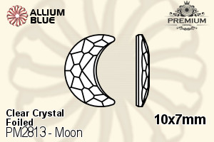 PREMIUM CRYSTAL Moon Flat Back 10x7mm Crystal F