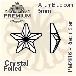 プレミアム リボリ Star Flat Back (PM2816) 5mm - クリスタル 裏面フォイル