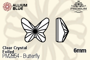 PREMIUM CRYSTAL Butterfly Flat Back 6mm Crystal F