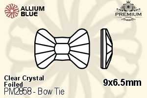 PREMIUM CRYSTAL Bow Tie Flat Back 9x6.5mm Crystal F