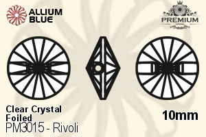 PREMIUM Rivoli Sew-on Stone (PM3015) 10mm - Clear Crystal With Foiling