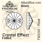PREMIUM Rivoli Sew-on Stone (PM3200) 8mm - Crystal Effect With Foiling