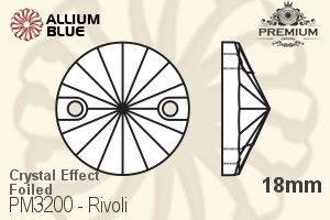PREMIUM Rivoli Sew-on Stone (PM3200) 18mm - Crystal Effect With Foiling