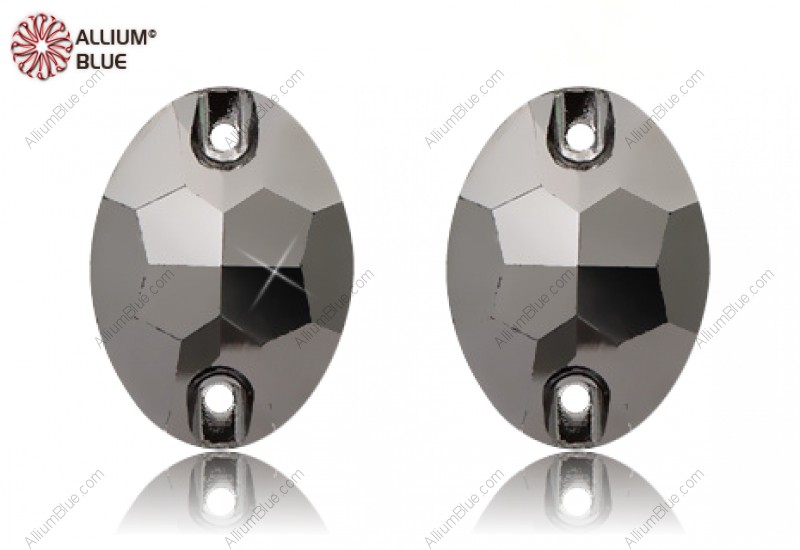 PREMIUM CRYSTAL Oval Sew-on Stone 18x13mm Crystal Metallic Silver F