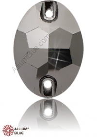 PREMIUM CRYSTAL Oval Sew-on Stone 16x11mm Crystal Metallic Silver F