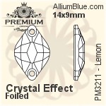 PREMIUM Lemon Sew-on Stone (PM3211) 14x9mm - Crystal Effect With Foiling