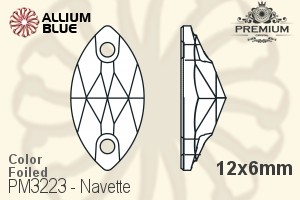 PREMIUM CRYSTAL Navette Sew-on Stone 12x6mm Aqua F