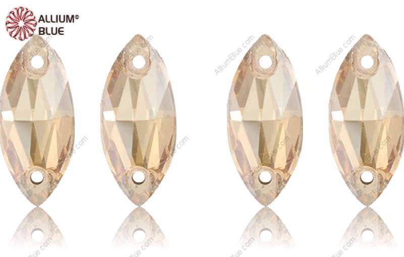 PREMIUM CRYSTAL Navette Sew-on Stone 15x7mm Crystal Golden Shadow F
