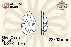 PREMIUM CRYSTAL Pear Sew-on Stone 22x13mm Crystal F