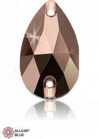 PREMIUM CRYSTAL Pear Sew-on Stone 28x17mm Crystal Rose Gold F