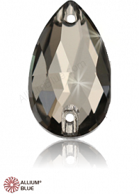 PREMIUM CRYSTAL Pear Sew-on Stone 22x13mm Black Diamond F