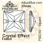 PREMIUM Square Sew-on Stone (PM3240) 22mm - Crystal Effect With Foiling