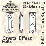PREMIUM Cosmic Baguette Sew-on Stone (PM3255) 21x7mm - Crystal Effect With Foiling