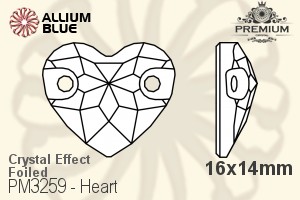 PREMIUM CRYSTAL Heart Sew-on Stone 16x14mm Crystal Aurore Boreale F