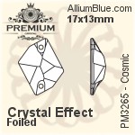 PREMIUM Cosmic Sew-on Stone (PM3265) 14x11mm - Clear Crystal With Foiling