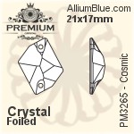 PREMIUM Cosmic Sew-on Stone (PM3265) 17x13mm - Color With Foiling
