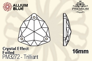 PREMIUM CRYSTAL Trilliant Sew-on Stone 16mm Crystal Silver Shade F