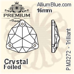 プレミアム Trilliant ソーオンストーン (PM3272) 16mm - クリスタル 裏面フォイル