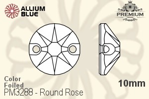 PREMIUM Round Rose Sew-on Stone (PM3288) 10mm - Color With Foiling