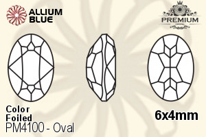 PREMIUM CRYSTAL Oval Fancy Stone 6x4mm Black Diamond F