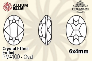 PREMIUM CRYSTAL Oval Fancy Stone 6x4mm Hematite F