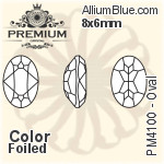 PREMIUM Octagon Fancy Stone (PM4600) 14x10mm - Color With Foiling